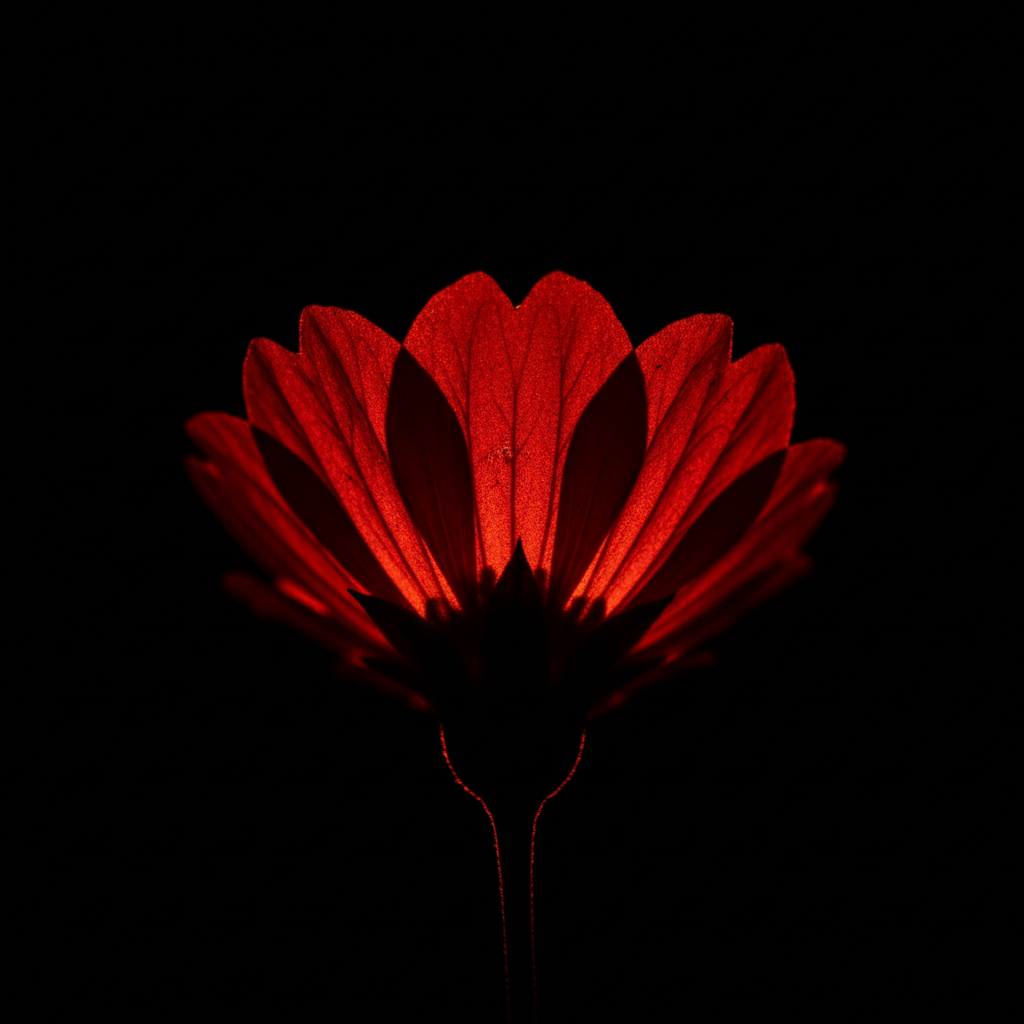 Backlit Flower Red Glow