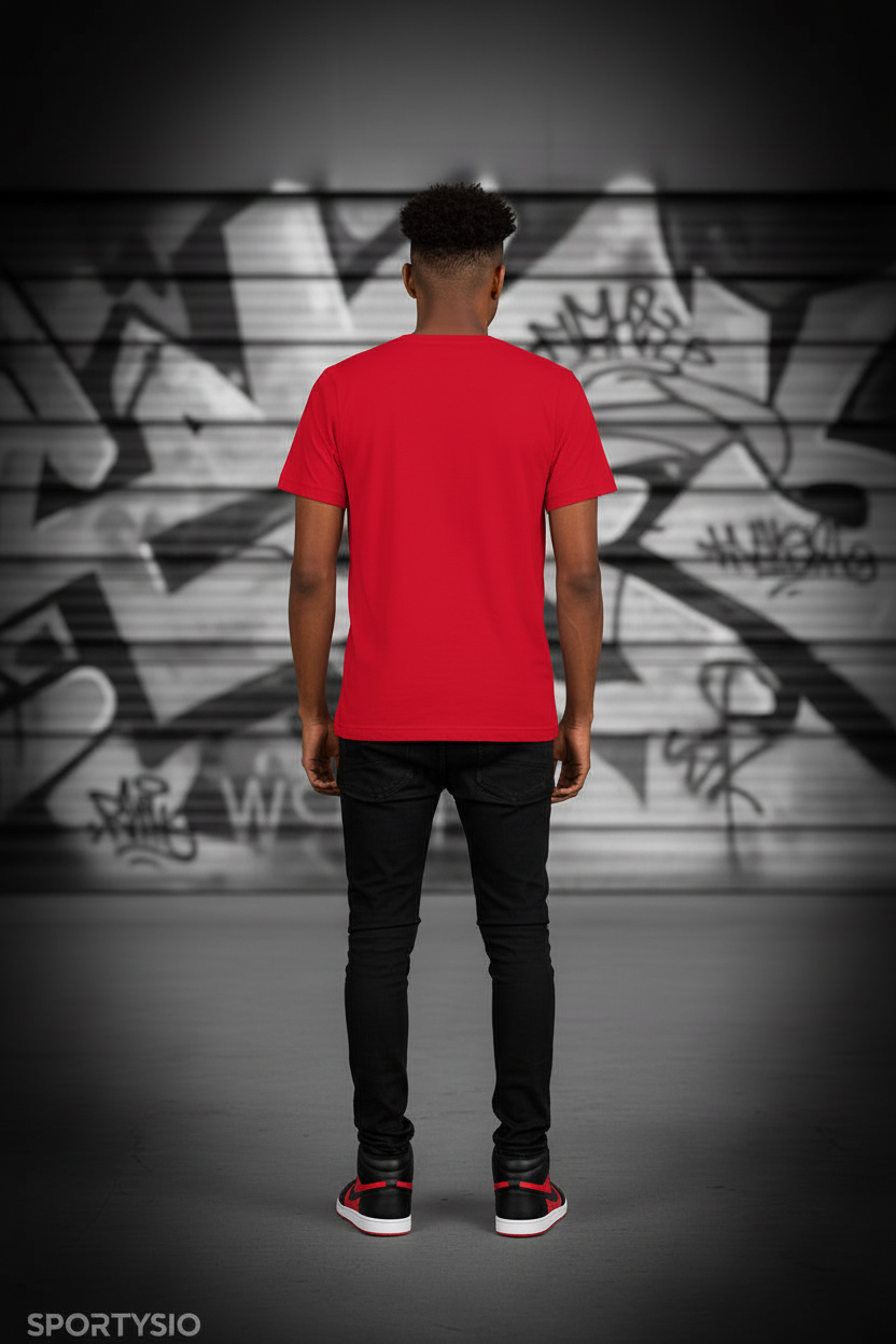 COMMUNITY black on red - Back view