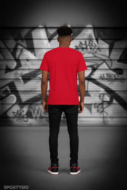 COMMUNITY black on red - Back view