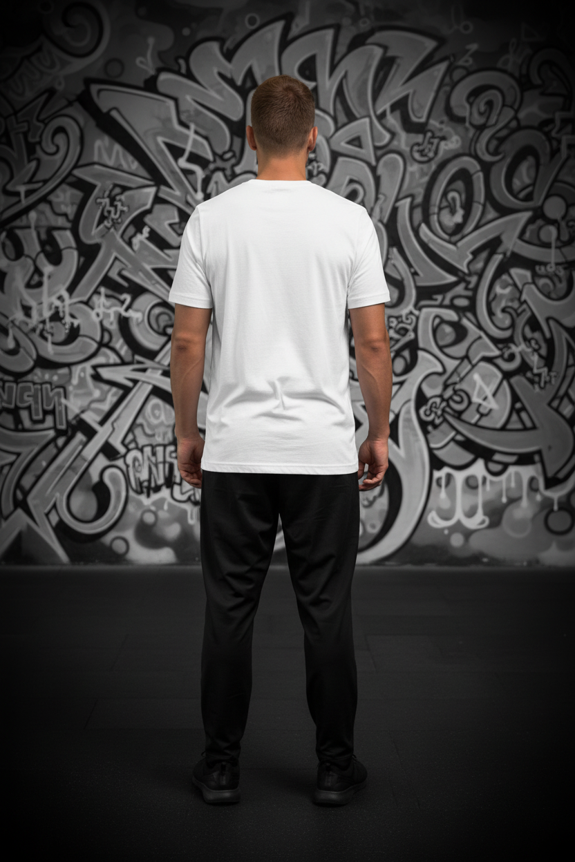 KING Black on White Back Short Hair