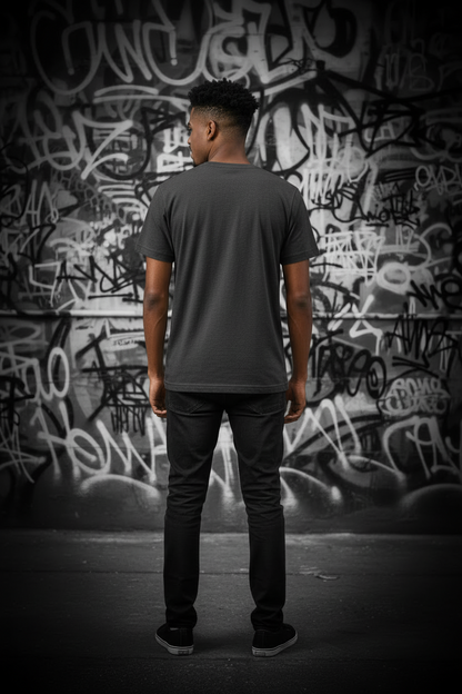 Muž zezadu bez nápisu