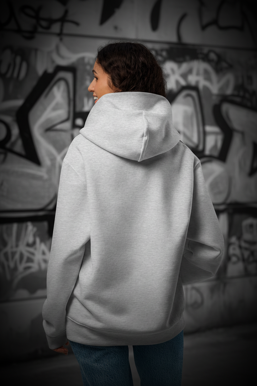 SPORTYSIO Athletic Heather Hoodie Back Lifestyle