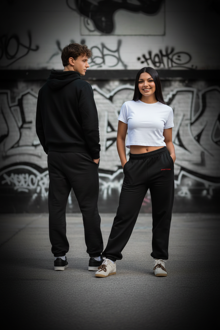 SPORTYSIO Sweatpants Front and Back View - Alternative Pose