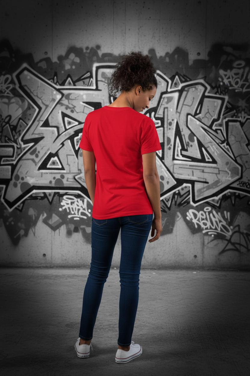 Záda červeného trička